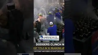 Dodgers celebrate after winning the NL West for the 12th time in 13 years! 🍾 😤 #Dodgers #mlb