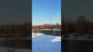Зима 2021. Прогулка зимой по Гидропарку в Киеве.  Walk in the winter along the Hydropark in Kiev.