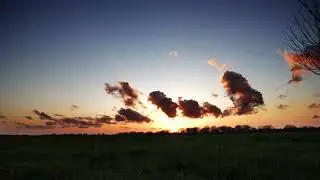 Shooting Stars Appears In The Sky At Sunset