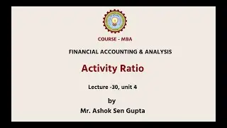 Financial Accounting & Analysis | Activity Ratio | AKTU Digital Education