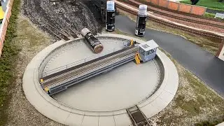 Modellismo ferroviario, invecchiamento della piattaforma girevole e deposito locomotive