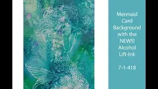 Alcohol Lift-Ink Alcohol Ink Mermaid Card Background on Yupo Paper