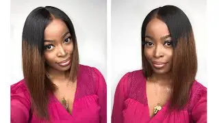 Asymmetrical Bob Cut Lace Wigs Brown Ombre Human Hair|PREMIER LACE WIGS
