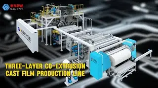 Three-Layer Co-Extrusion Cast Film Production Line #castingmachinery #castingfilm  #slittingmachine