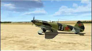Як9 против Bf109G2, бой над аэродромом