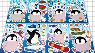 PORORO STICKER BOOK MAKEOVER 🐧✨ | FUN WITH PORORO & PETTY PENGUIN EXPRESSIONS!