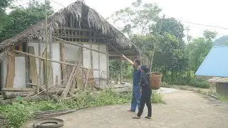 Poor Evicted Girl Cleans Abandoned House & Builds Stilt House in Forest