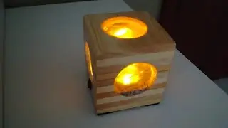 Lanterna led, fondo del mare,legno e resina epossidica