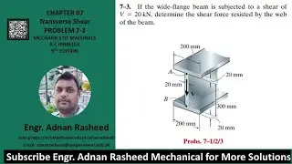 7-3 Transverse Shear | Mechanics of Materials RC Hibbeler |