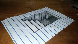 How to draw a 3D hole illusion। Illusion or real 3D art।
