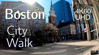 City Walk | Boston Freedom Trail, Commons & Public Garden, Copley Sq, & Marathon Terminus | 4K 60fps