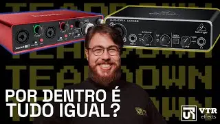 Qual a diferen&ccedil;a entre a Focusrite Scarlett 2i4 e a Behringer UMC22? // VTR Effects Teardown #9