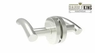 Curved Brushed Steel Door Handles on Rose - Handle King