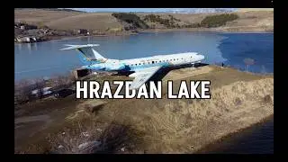 Beauty of Half-frozen Hrazdan lake - Armenia Drone Video 4K