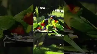 #wildlife Rainbow Lorikeets Feeding Time #australia.