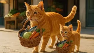 &ldquo;From Veggies to Fish: Kitten&rsquo;s First Trip to the Market!&rdquo;