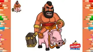How to Draw Hog Rider | Clash Royale