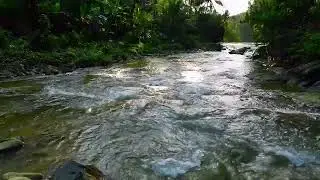 4k Mountain River flowing in Albania theth. Relaxing River, White Noise, Nature Sounds for Sleeping.