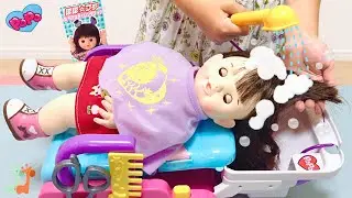 ぽぽちゃん 美容室ごっこ かわいくしてね おしゃべりヘアサロン