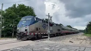 Amtrak 355 going 110mph in Mattawan, MI 