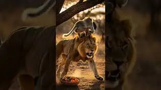 Lion and Monkey 😅 Fanny Moments 😄😁 Unbelievable Jungle Duo #animals #funny #nature