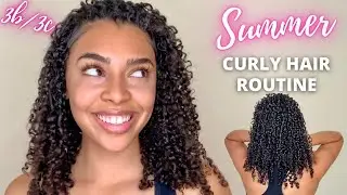 SUMMER NATURAL CURLY HAIR ROUTINE! 3B/3C SHEA MOISTURE CANTU TGIN PRODUCTS for LONG HEALTHY CURLS!
