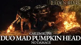 Duo Mad Pumpkin Head Boss Fight (No Damage) - Caelem Ruins [Elden Ring]