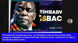 IMF predicted 6% economic growth rate, proof Zimbabwe is back said Lumumba. Idiotic propaganda.
