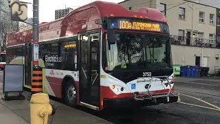 TTC Northbound Ride Video on 3753 on route 100-Flemingdon Park to Don Mills Road & Wynford Drive