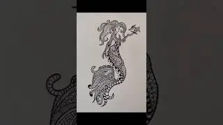 Mermaid drawing art- intricate design art #mandala #mermaid #art  plz subscribe and follow for more