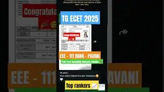TG ECET 2025 EEE 111 RANKER PAVANI #ecet2025 #success #motivation #shorts #yt #freeecetcoaching