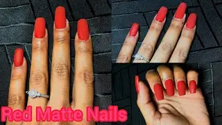 ❣️Red Nail Matte Topcoat | Acrylic | Clear pt8 #red #nails