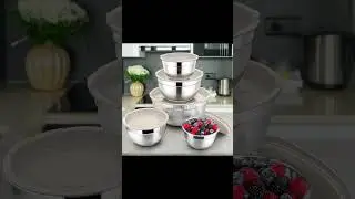 P&P CHEF Mixing Bowls Set with Lids | 5 Nesting Stainless Steel Bowls for Mixing, Prepping & Serving