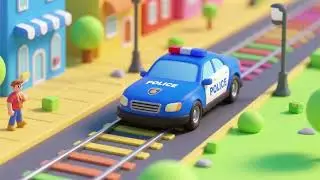 🚓 Blue Police Car Tracks the Colors | Color Learning Song for Kids 🎶