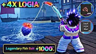 |Melhor M&eacute;todo de Frutas no GPO|  Pescando 1000 Legendary Fish Baits com a Devil Fruit Rod +4x Logia