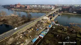 Malbork. Budowa drugiej nitki mostu z kamer pogodowych TvMalbork