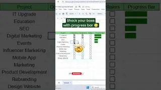 🤯Progress Bar in Google sheets #shorts #excel #google