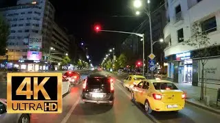 Bucharest After Midnight 4K Video. Piata Unirii to Piata Romana