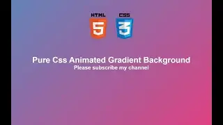 Pure Css Animated Gradient Background - Html and Css