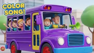 🟣PURPLE BUS! 🚌 Wheels on the Bus Colors Song for TODDLERS!