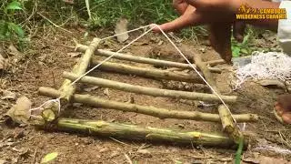 DIY  Survival Primitive Technology Rabbit Trap   Amazing Quick Arapuca Rabbit Trap That Work 100%