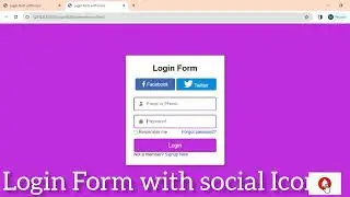 How to create Login Form Using social icons
