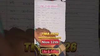 Nios 12th physical education 373 solved TMA Hindi medium 2026 #niostma #solvedassignment #education