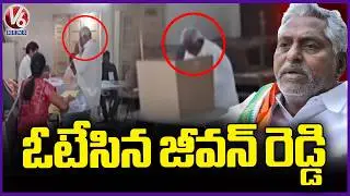 Congress Leader Jeevan Reddy Cast His Vote | Municipal Election 2026 | V6 News