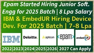 Biggest Drive Deloitte, IBM, Groimon, Aptean, embedUR, Epam | 2022, 2023, 2024, 2025, 2026 Batch