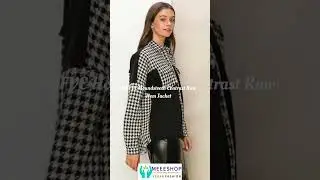 Chic & Edgy: HYFVE Houndstooth Contrast Raw Hem Jacket Review & Styling | MeeeShop