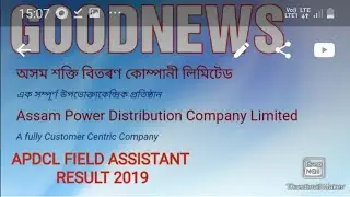 APDCL FIELD ASSISTANT RESULT 2019