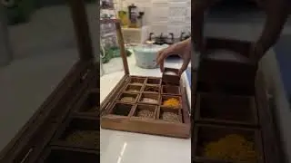 The Wooden Spice Box from Flipkart is stunning! Search: CraftKemp Spice Set Wooden #WoodenSpiceBox