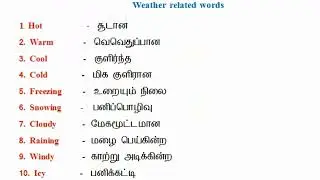 weather related words