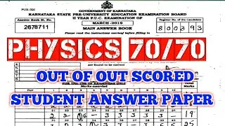 How to  Write Physics Paper to Get Out of Out || 2nd PU Physics  70/70 scored student answer paper